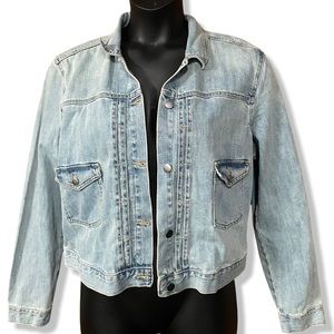 Gap 1969 Light Wash Size XL Light Blue Jean Jacket NEW Drop Pocket Rosewood Wash